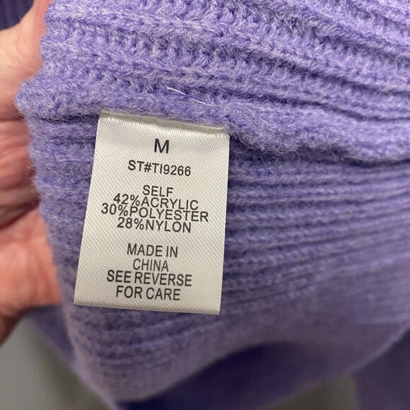 Womens Cowl-Neck Tunic Sweater Light Purple Size M - Picture 3 of 3